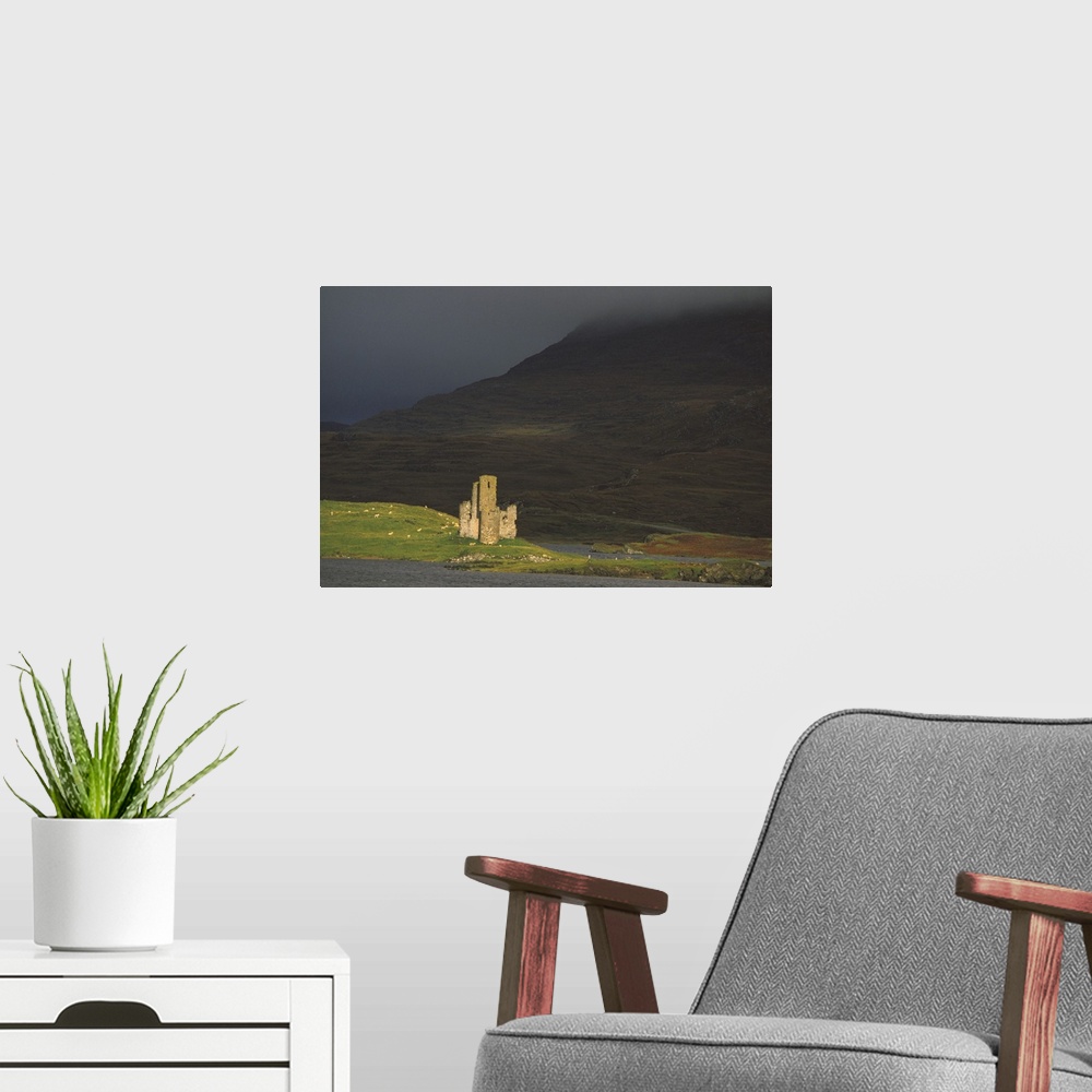 A modern room featuring Urquart Castle, Scottish Highlands, Scotland, Great Britain