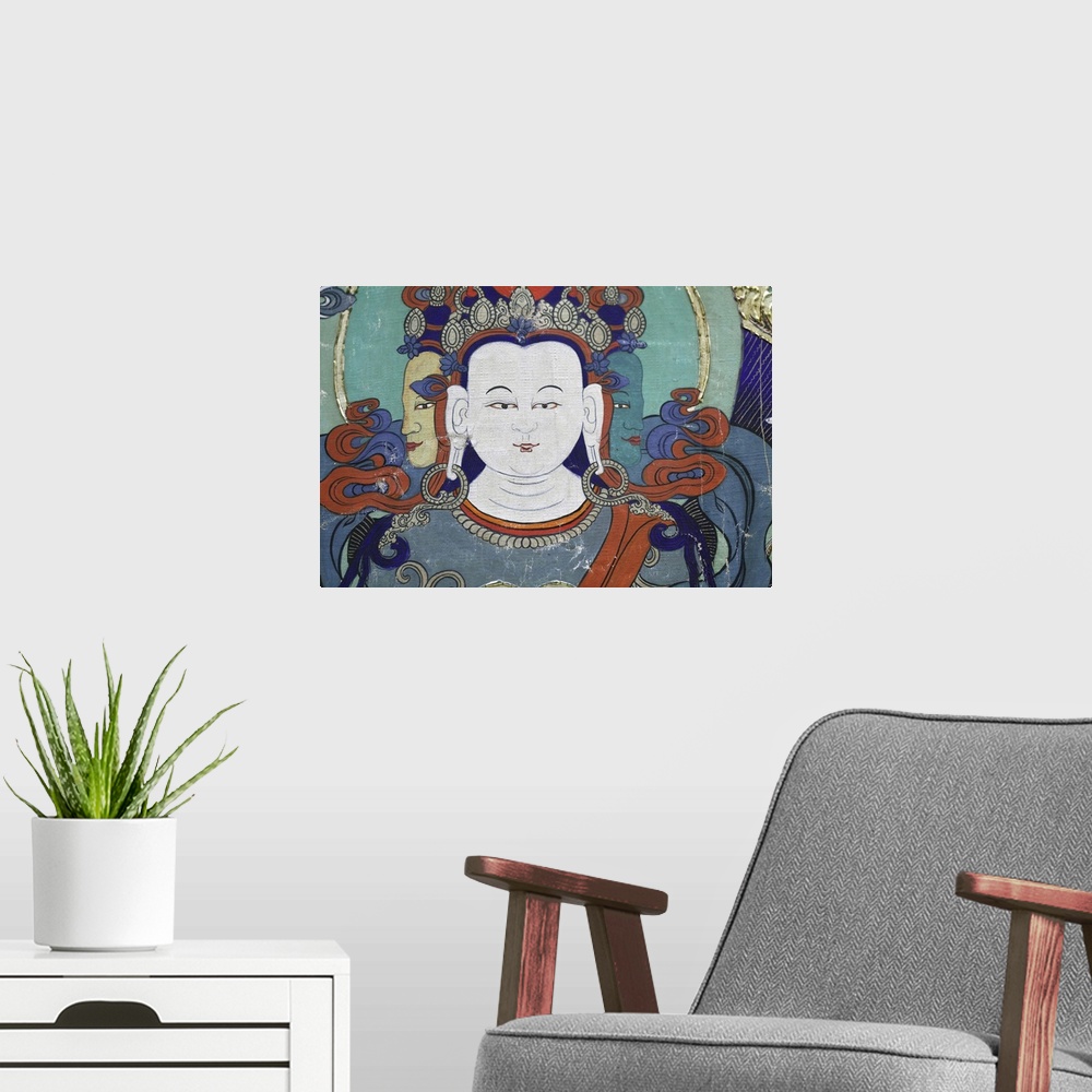 A modern room featuring Buddha