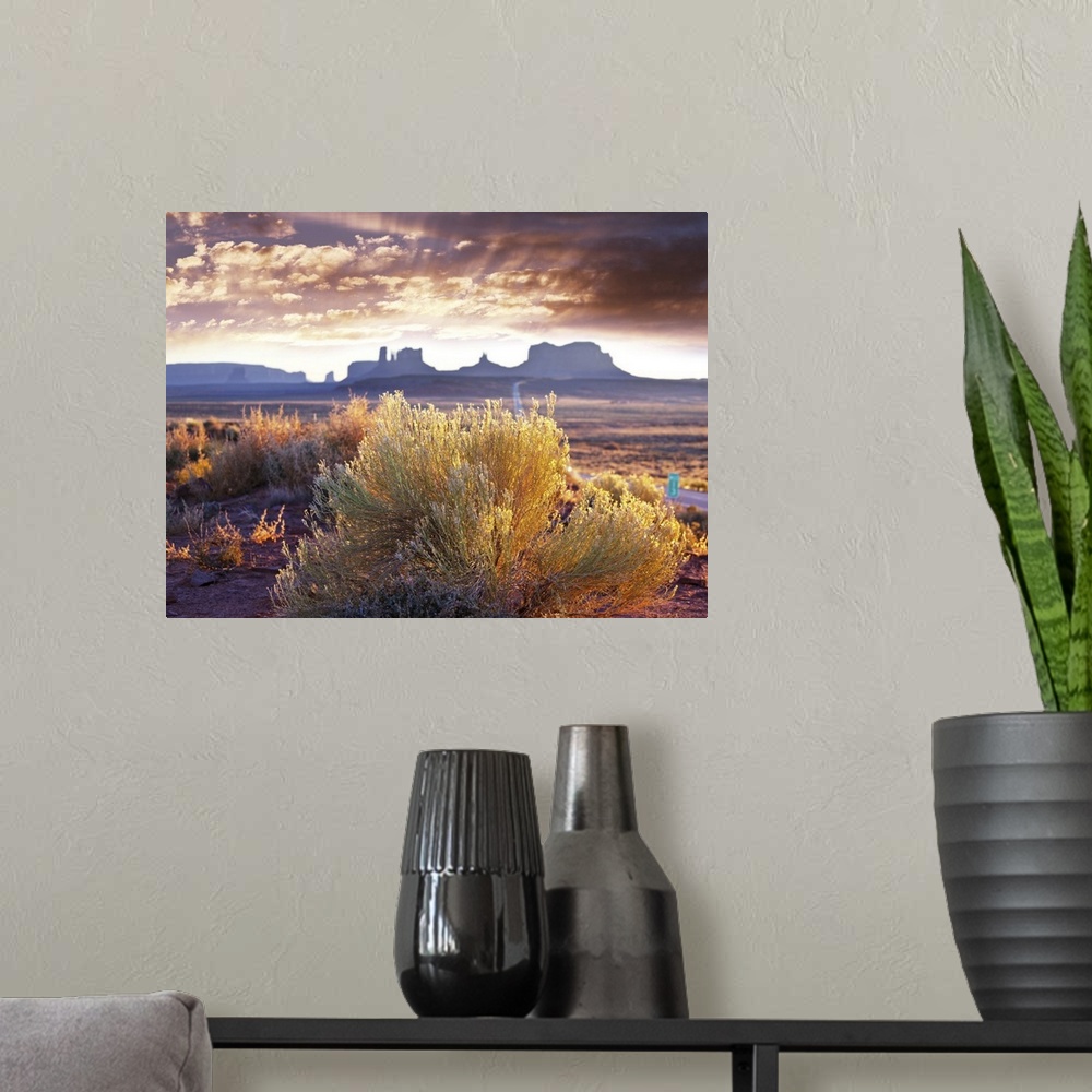 A modern room featuring Monument Valley, Utah