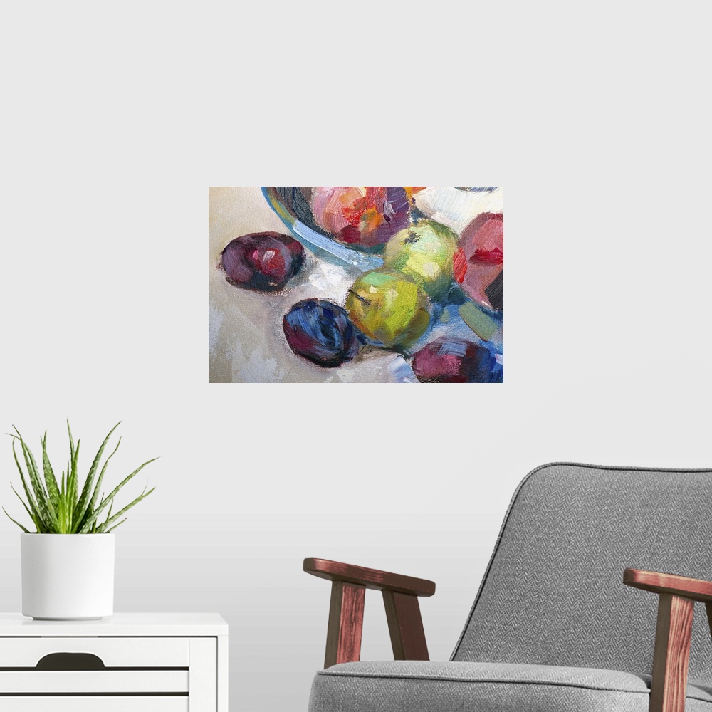 A modern room featuring Still Life With Apples