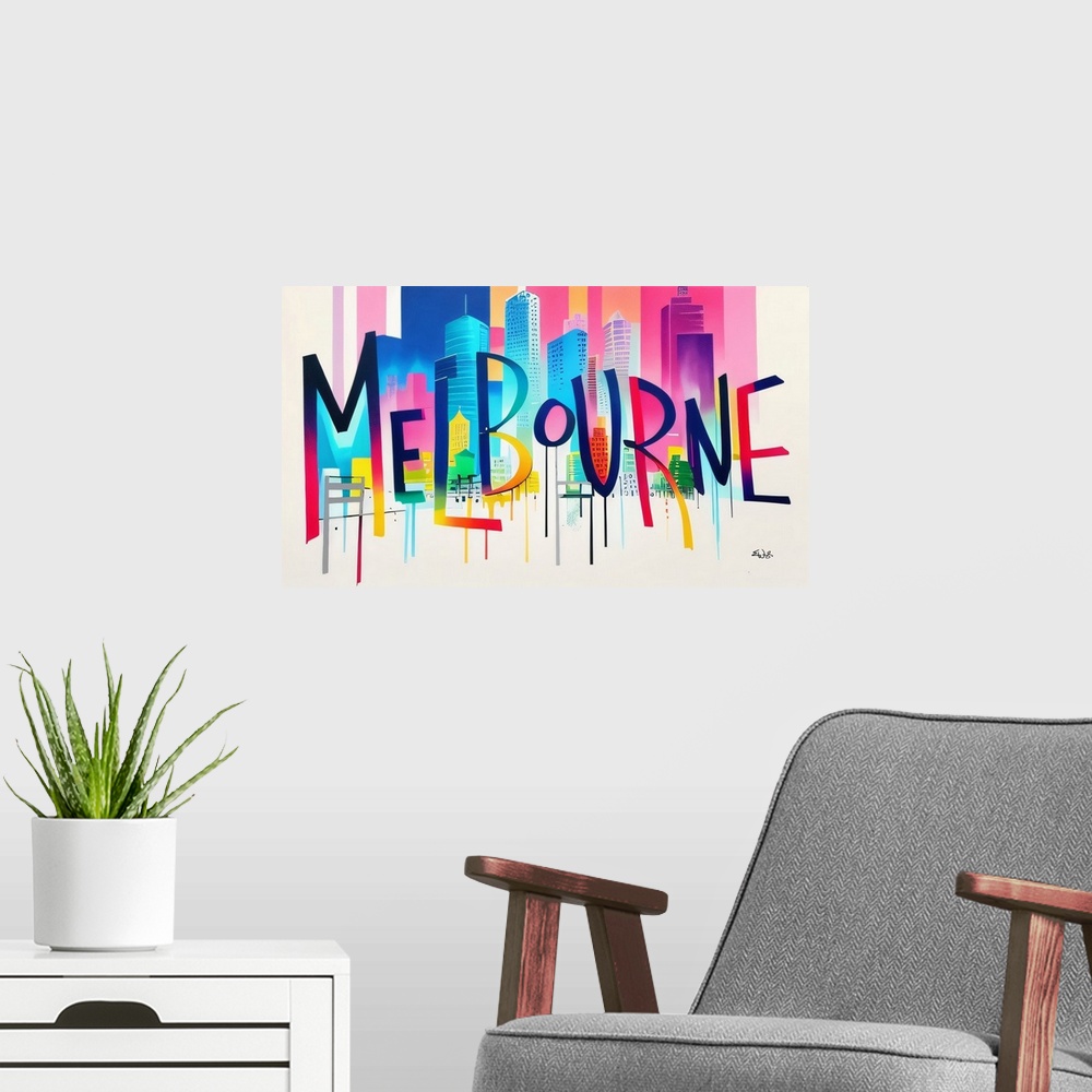 A modern room featuring City Strokes Melbourne