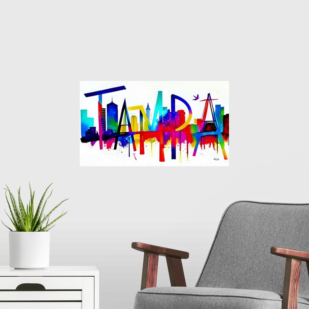 A modern room featuring City Strokes Tampa