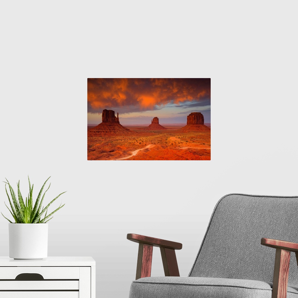 A modern room featuring Arizona, Monument Valley, Monument Valley Tribal Park, Sunset on the Buttes