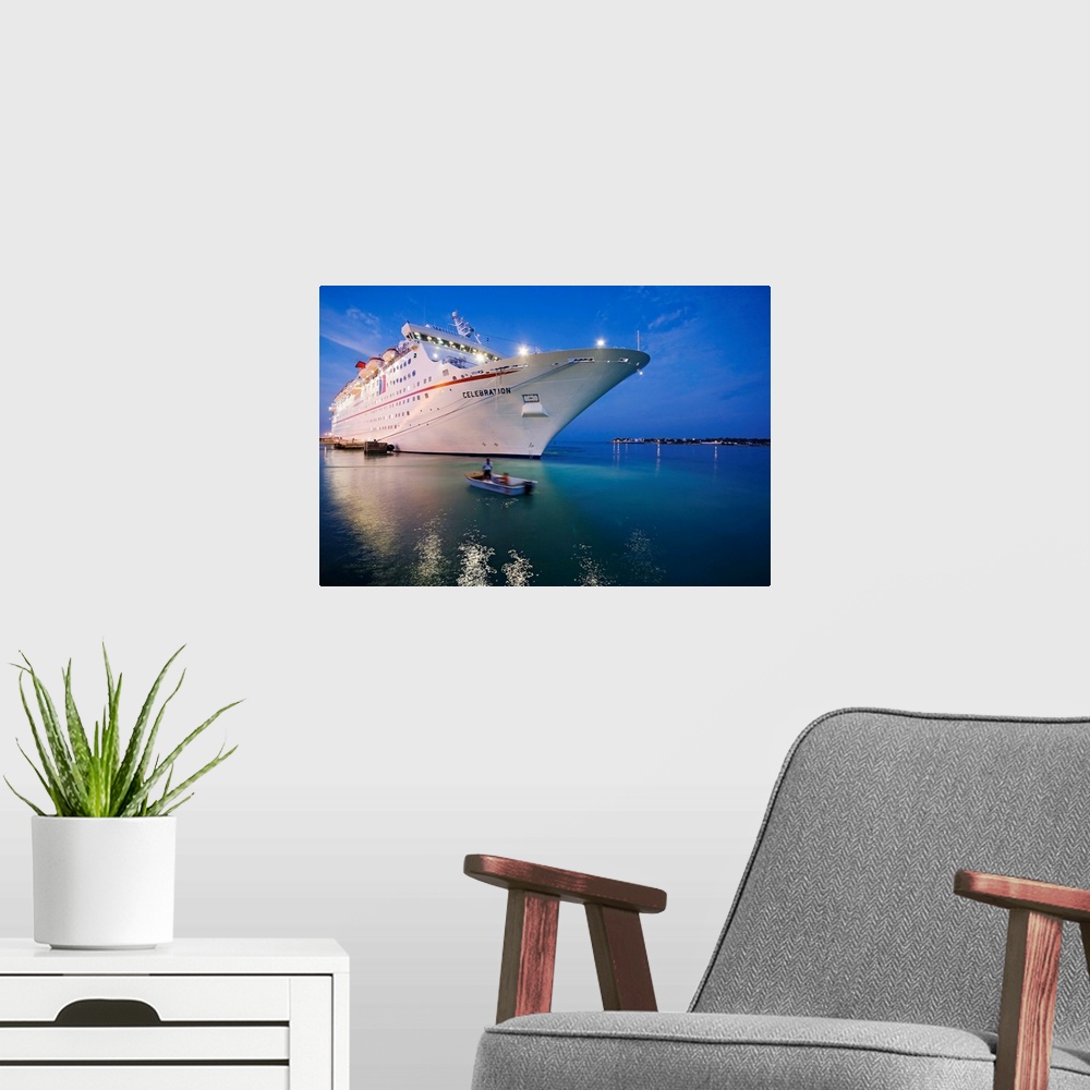 A modern room featuring United States, USA, Florida, Florida Keys, Key West, Cruise-ship approaching the harbour