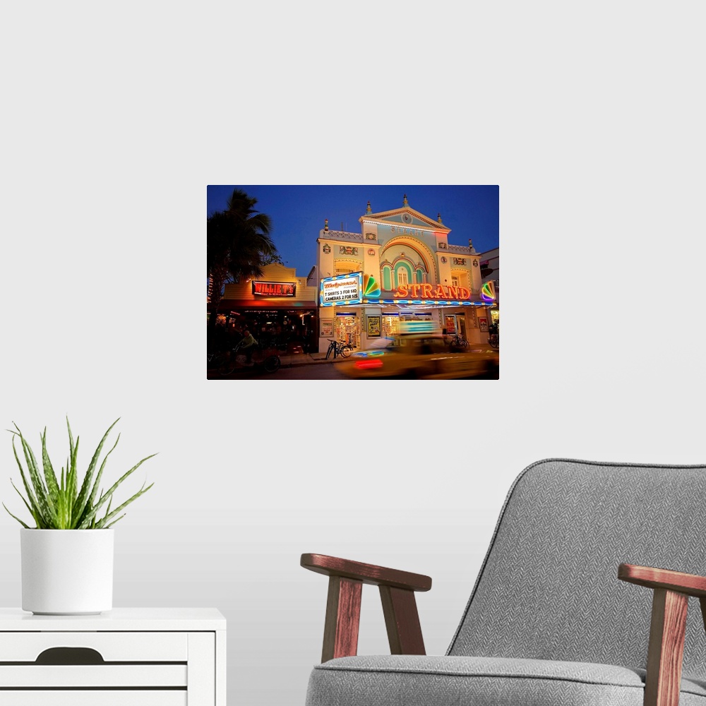 A modern room featuring United States, USA, Florida, Florida Keys, Key West, the old Strand theatre on Duval street