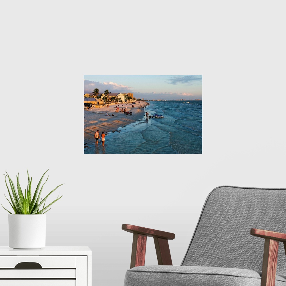 A modern room featuring United States, USA, Florida, Fort Myers beach, The beach at sunset