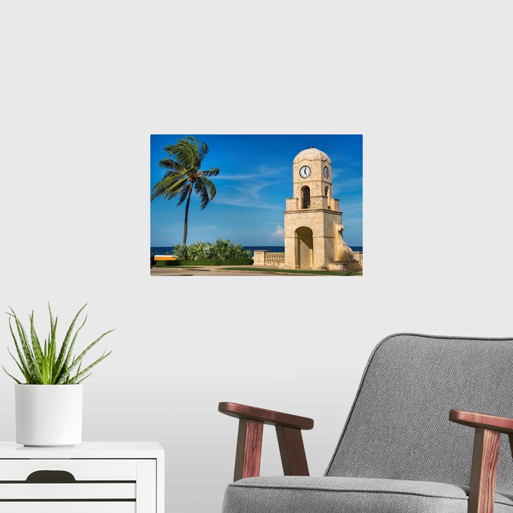 A modern room featuring Florida, South Florida, The Palm Beaches, Palm Beach, clock tower by the beach..