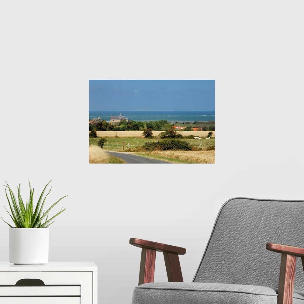 A modern room featuring France, Nord-Pas-de-Calais, Wissant Bay with the White Cliffs of Dover