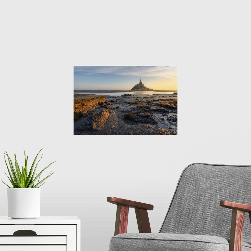 A modern room featuring France, Normandy, Mont St-Michel, English Channel, Basse-Normandie, Wadden sea, Manche, bay in th...