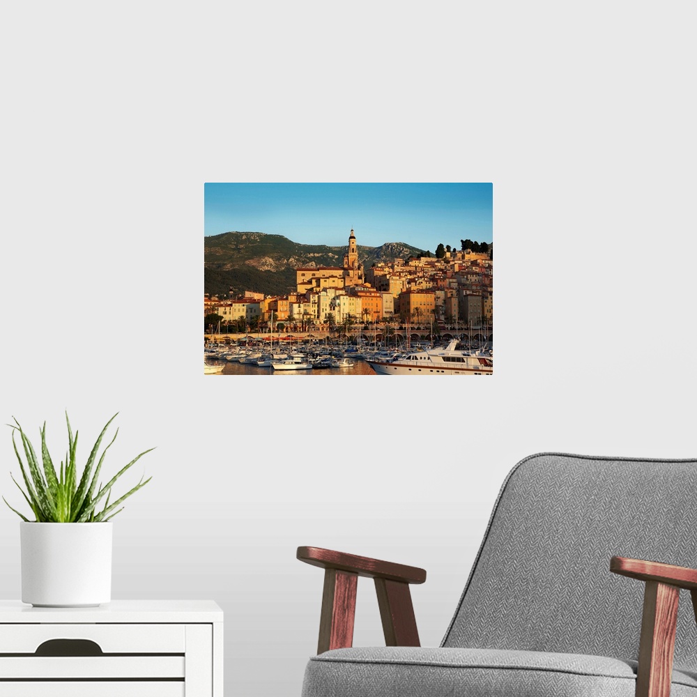 A modern room featuring France, Provence-Alpes-Cote d'Azur, Menton, St Michel basilica