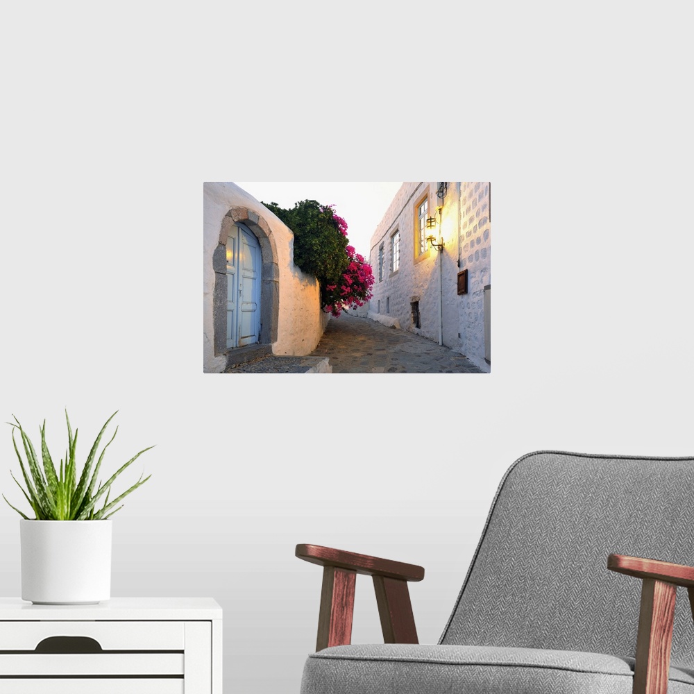 A modern room featuring Greece, Aegean islands, Typical lane in the Chora