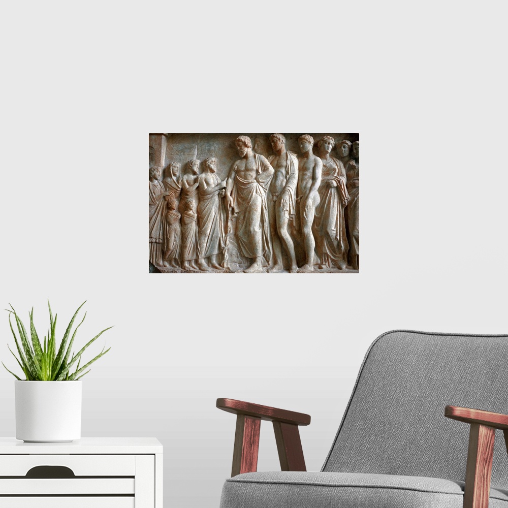 A modern room featuring Greece, Athens, National Archaeological Museum, basrelief