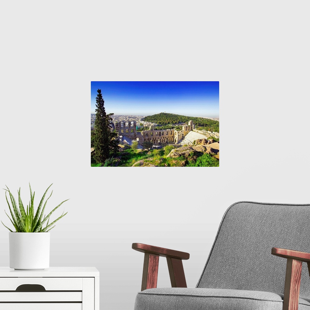 A modern room featuring Greece, Central Greece and Euboea, Attica, Athens, Odeum of Herodes Atticus and the Filopappo Hill