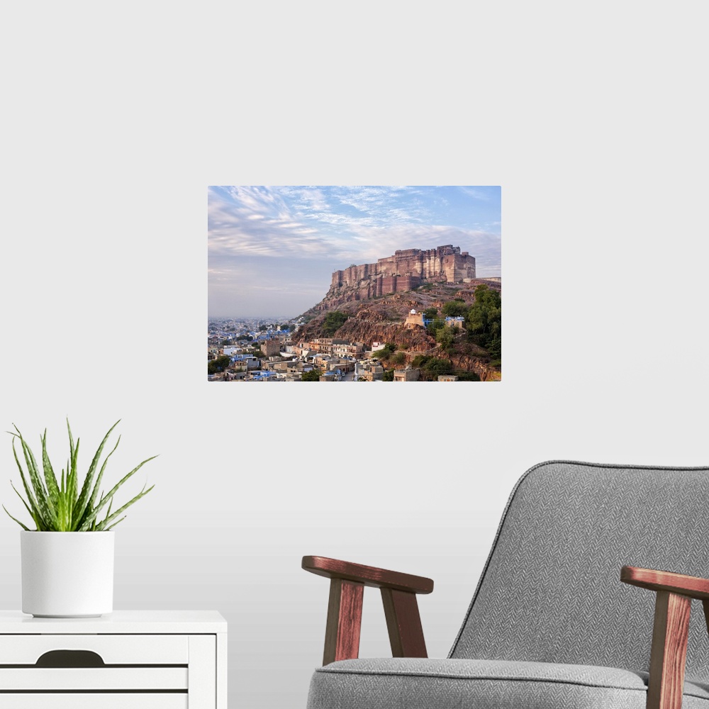 A modern room featuring India, Rajasthan, Jodhpur, Mehrangarh Fort and the city.