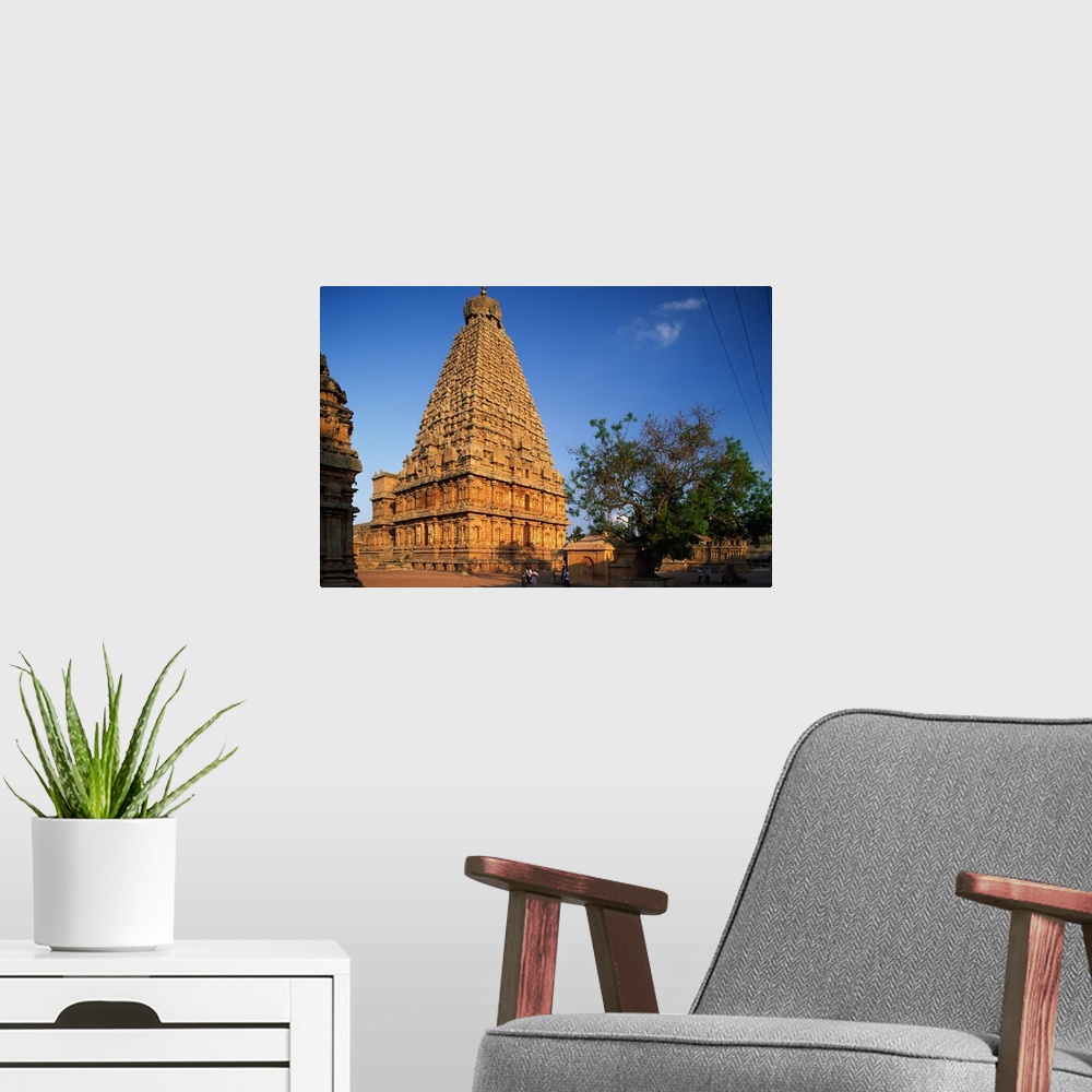 A modern room featuring India, Tamil Nadu, Thanjavur, Brihadeshwara Temple