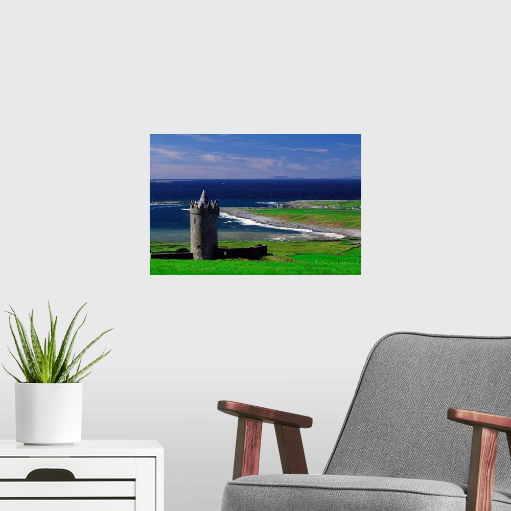 A modern room featuring Ireland, County Clare, Coastline near Doolin village