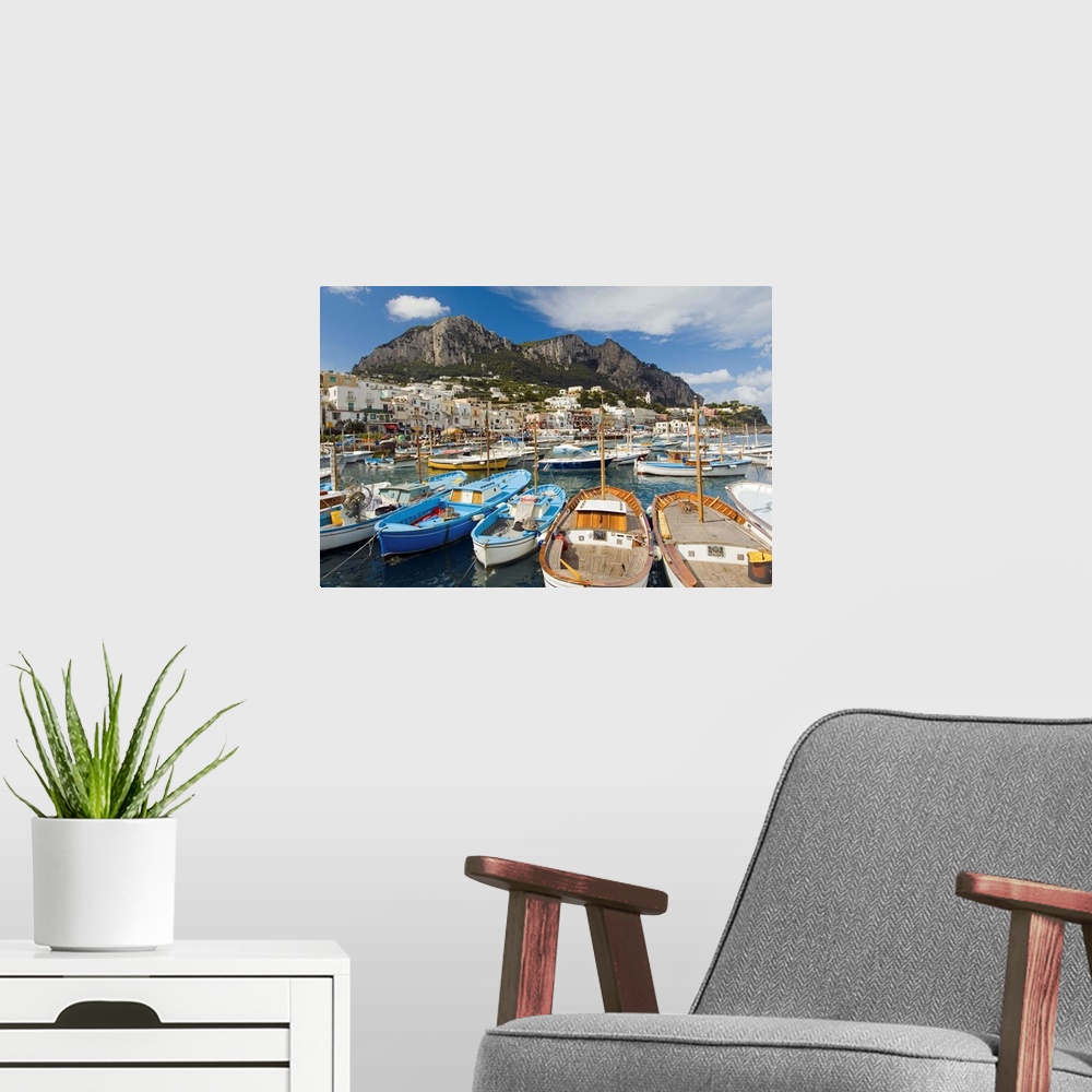A modern room featuring Italy, Campania, Capri, Marina Grande harbor