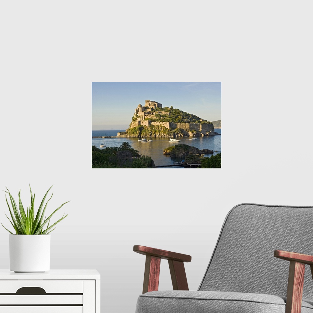 A modern room featuring Italy, Campania, Ischia Island, Ischia Ponte, The Castello Aragonese