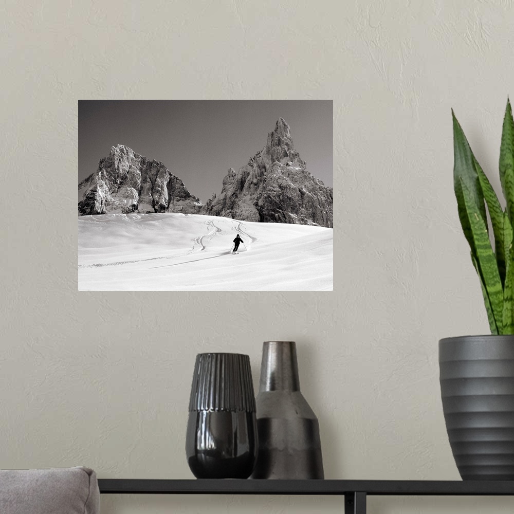 A modern room featuring Italy, Dolomites, Passo Rolle, Cimon della Pala mountain