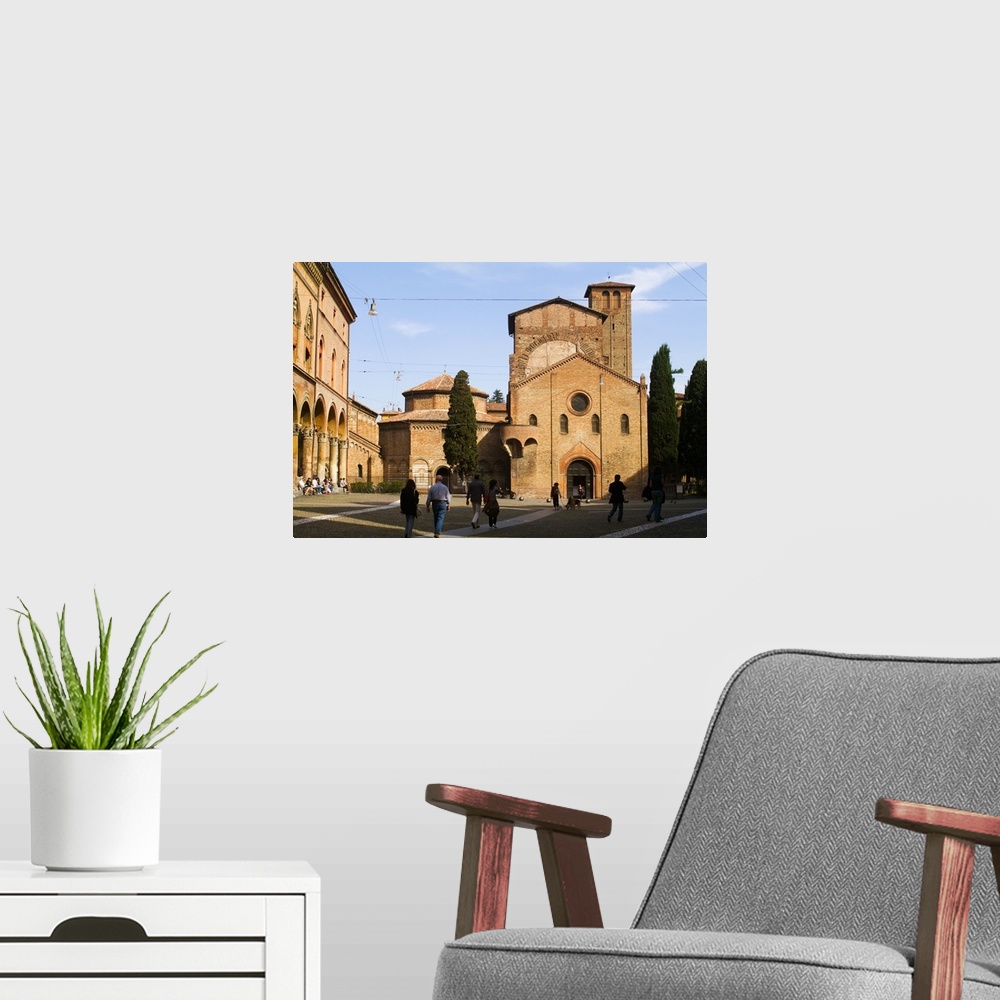A modern room featuring Italy, Emilia-Romagna, Bologna, Piazza Santo Stefano, Basilica di Santo Stefano