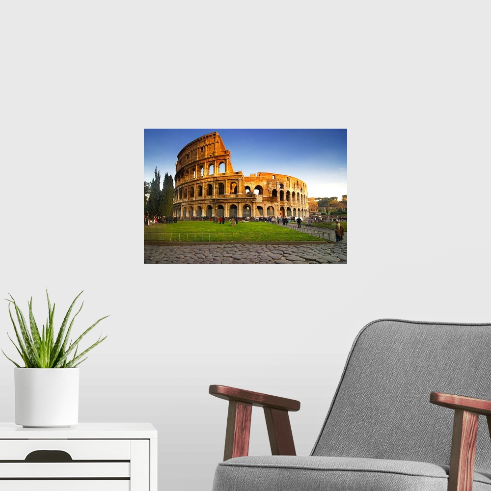 A modern room featuring Italy, Rome, Colosseum