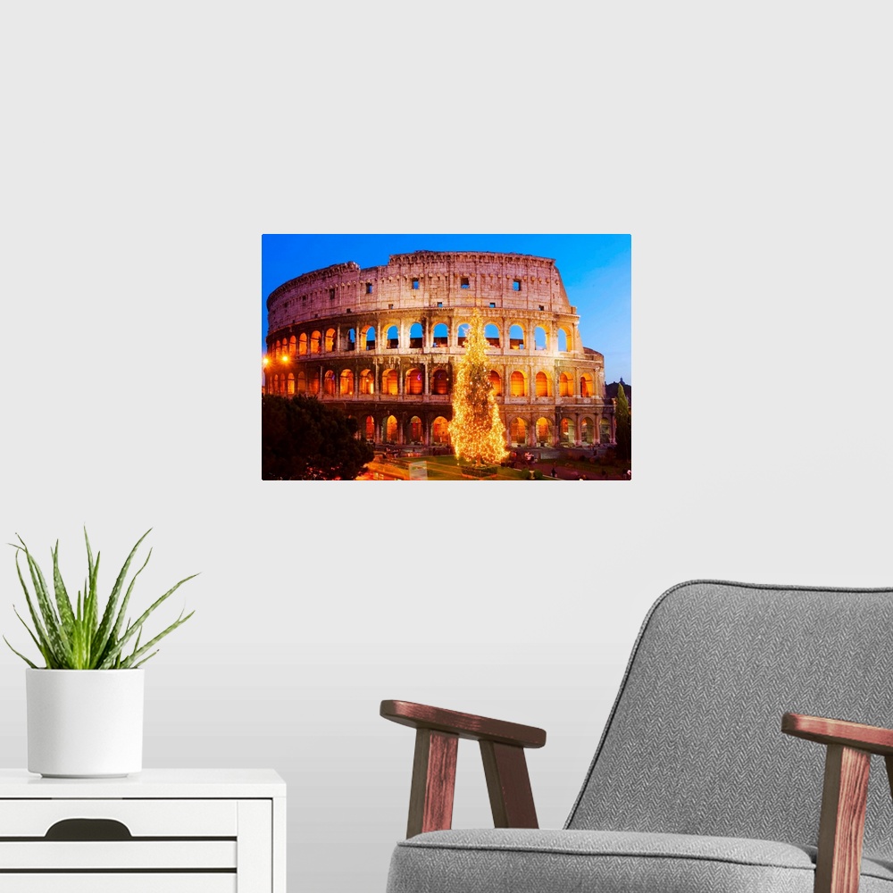 A modern room featuring Italy, Rome, Colosseum, Christmas Tree