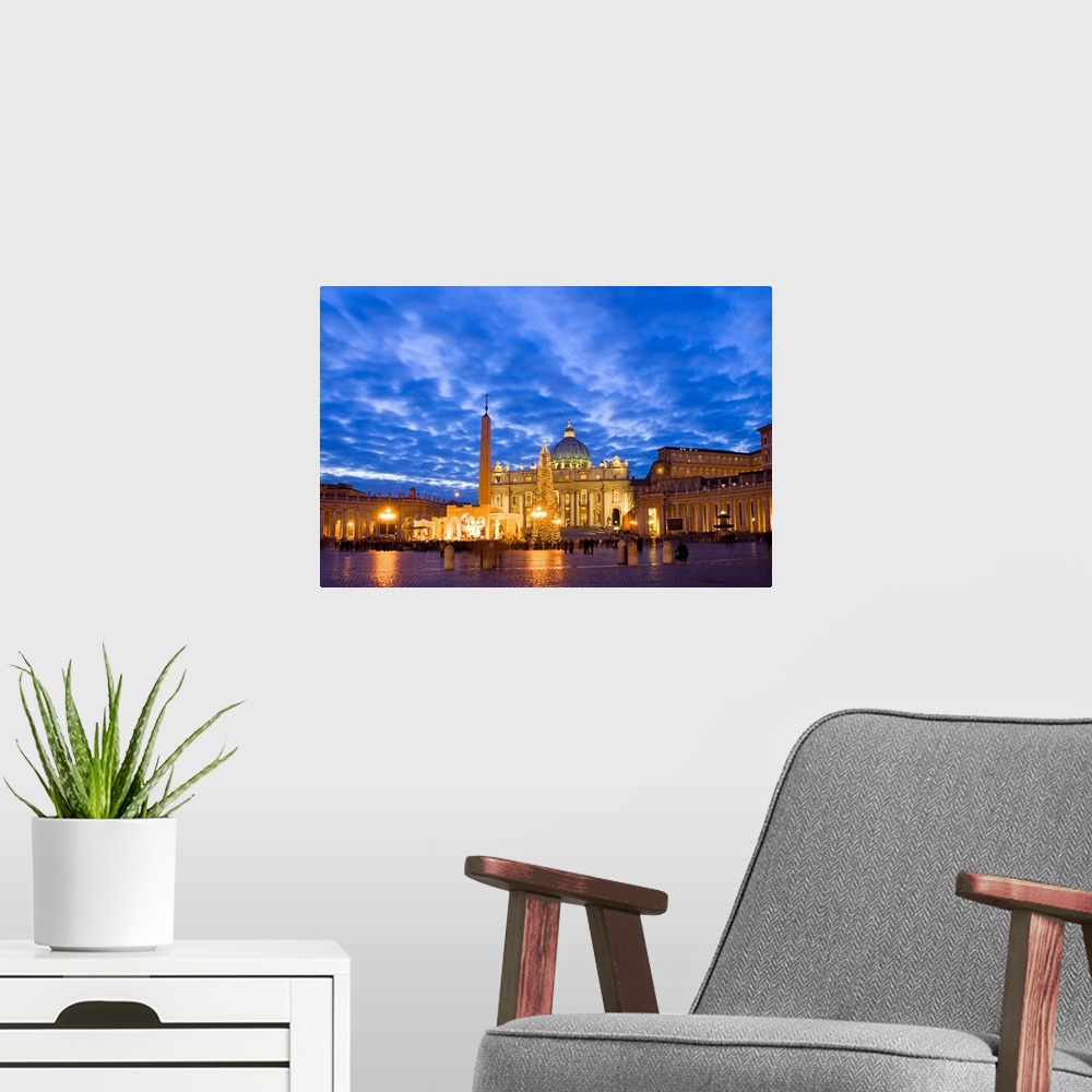 A modern room featuring Italy, Rome, St Peter's Square, St Peter's Basilica, Christmas Tree