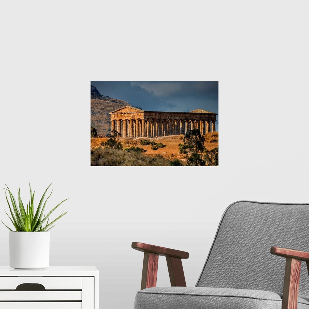 A modern room featuring Italy, Sicily, Trapani district, Segesta, Temple of Segesta, Temple.