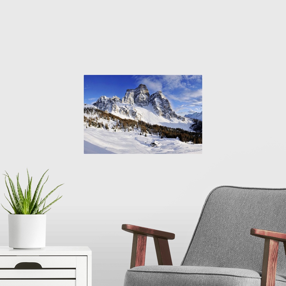 A modern room featuring Italy, Veneto, Alps, Dolomites, Pelmo mountain