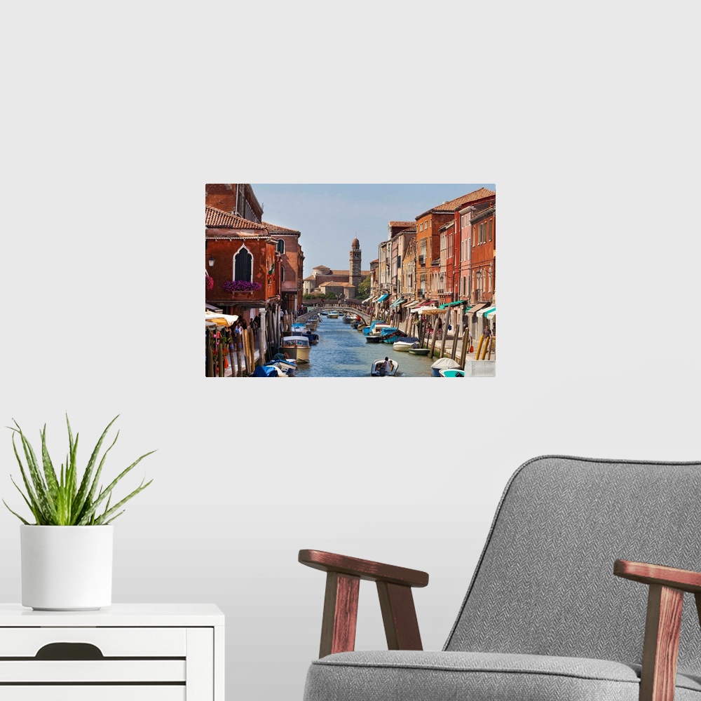 A modern room featuring Italy, Venice, Murano, Fondamenta dei Vetrai, Murano skyline with San Giorgio island