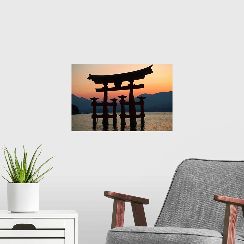 A modern room featuring Japan, Miyajima, Torii Gate