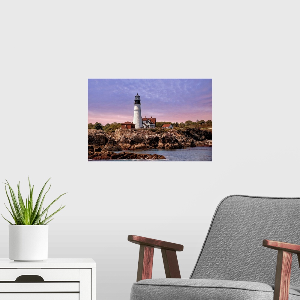 A modern room featuring Maine, Portland, Atlantic Ocean, New England, Cape Elizabeth Lighthouse, Portland Head Light at C...