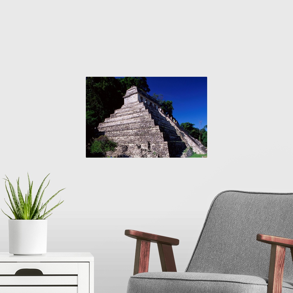 A modern room featuring Mexico, M..xico, Chiapas, Palenque archaeological site, Palace and Temple of the Inscriptions (Te...