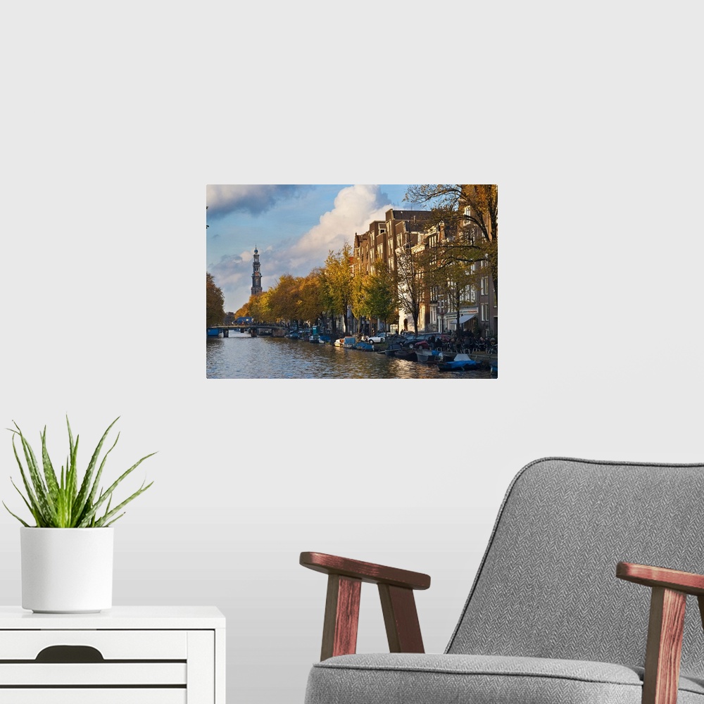 A modern room featuring Netherlands, North Holland, Benelux, Amsterdam, Prinsengracht, Autumn, late afternoon, in backgro...