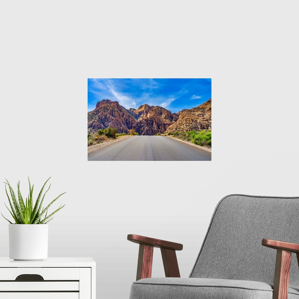 A modern room featuring Nevada, Mojave Desert, Red Rock Canyon National Conservation Area.