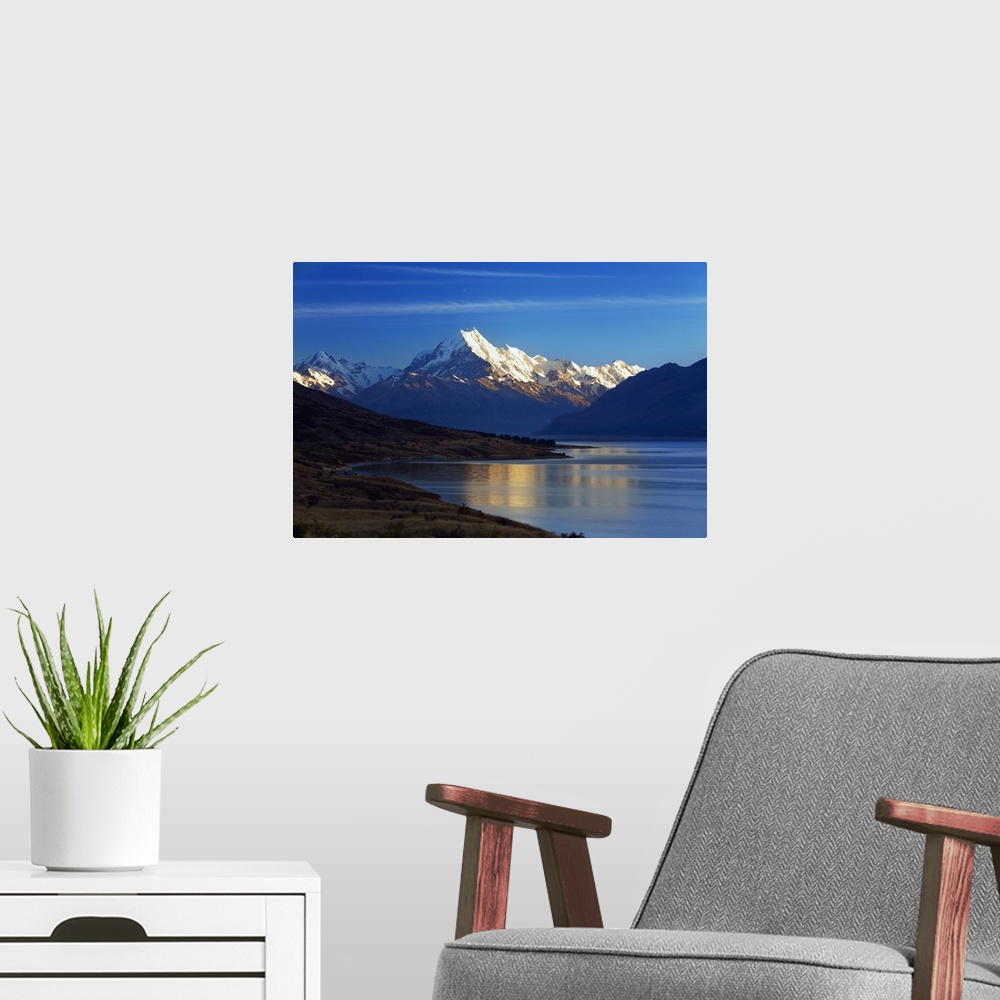 A modern room featuring New Zealand, South Island, Canterbury, Mt, Cook and Lake Pukaki