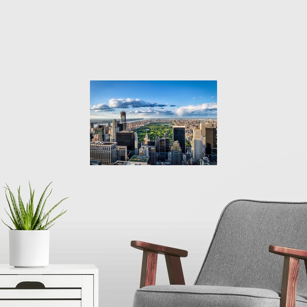 A modern room featuring New York, New York City, Manhattan, Rockefeller Center, Central Park view from Top of the Rock ob...