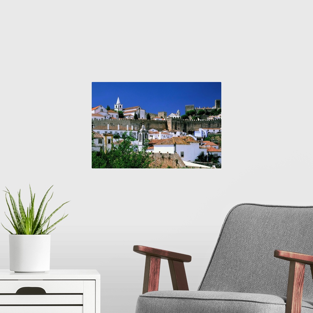 A modern room featuring Portugal, Obidos, historical center and the castle