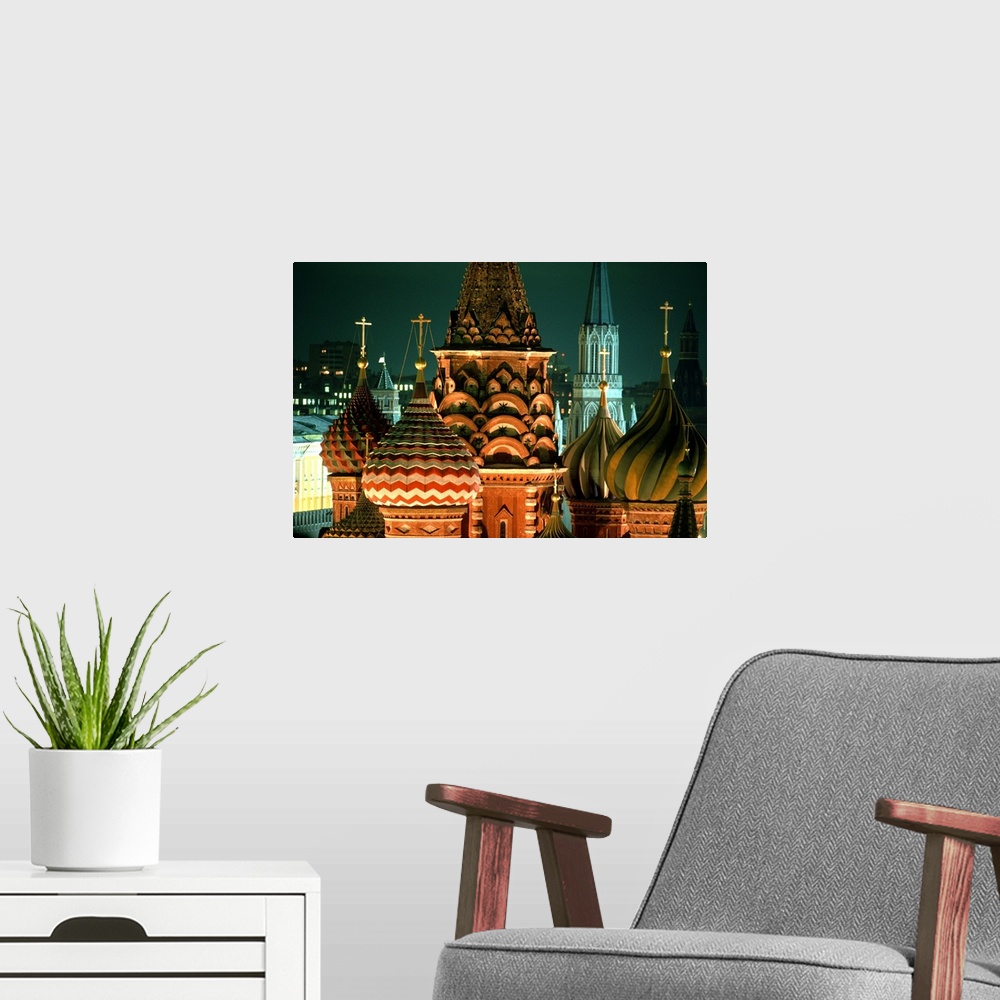 A modern room featuring Russia, Moscow, Saint Basil's Cathedral and Kremlin's Towers