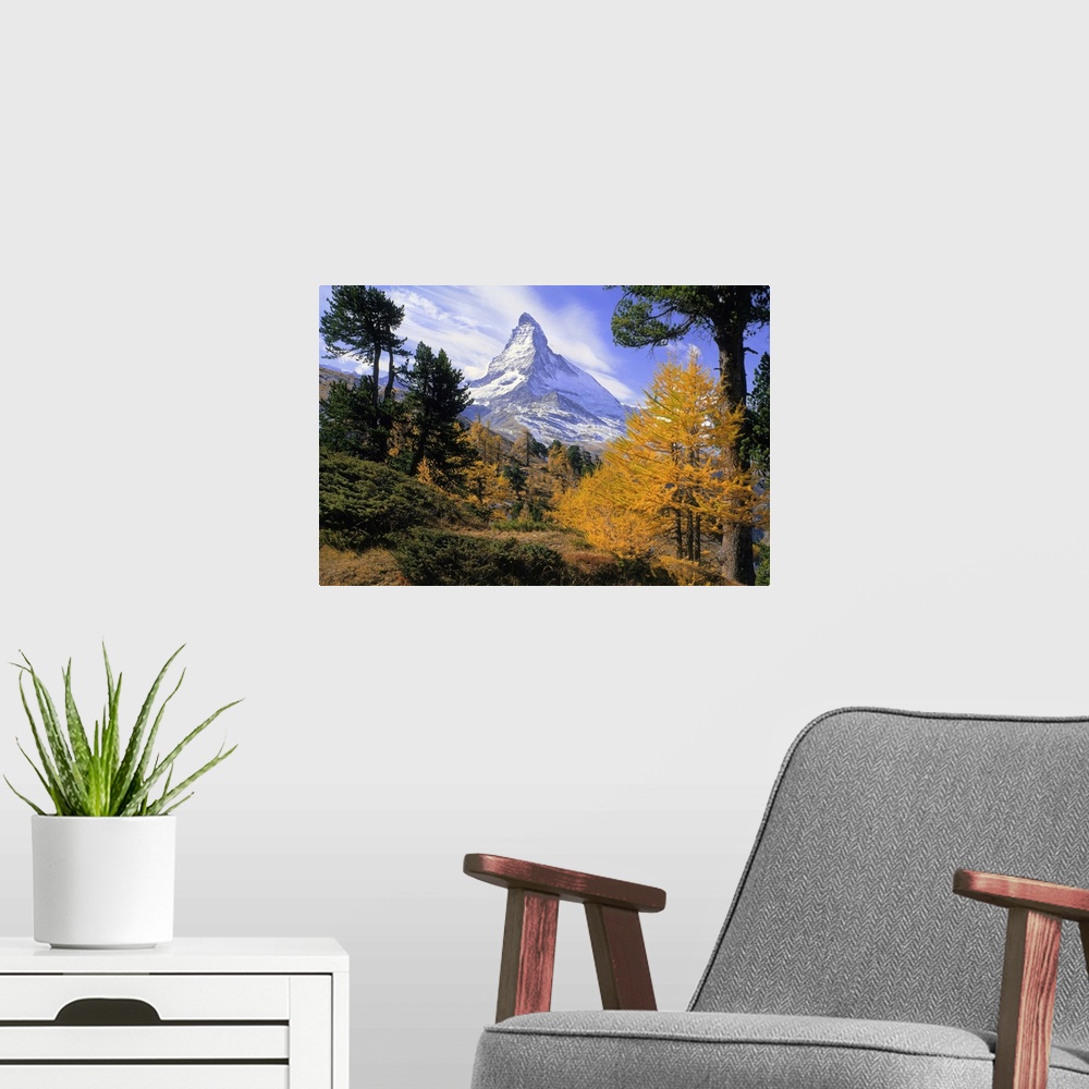 A modern room featuring Switzerland, Valais, Zermatt, Matterhorn mountain