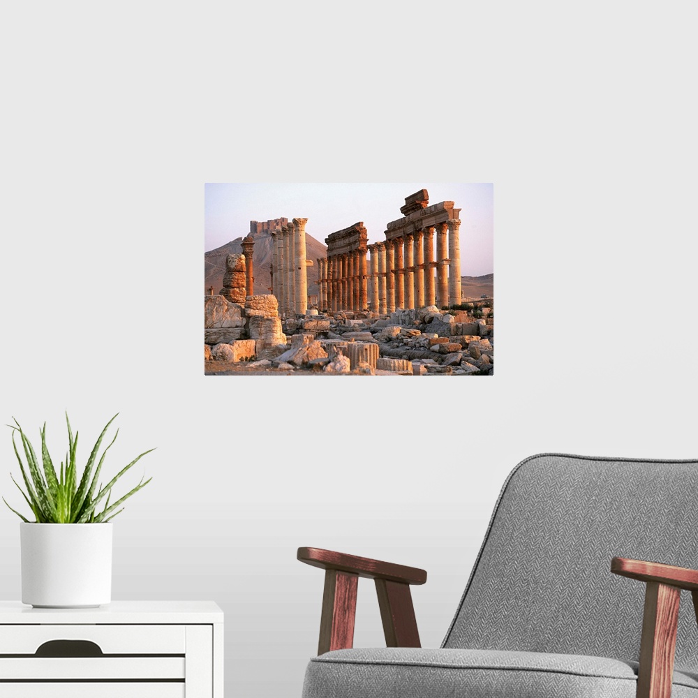 A modern room featuring Syria, Syria, Palmyra, Old ruins