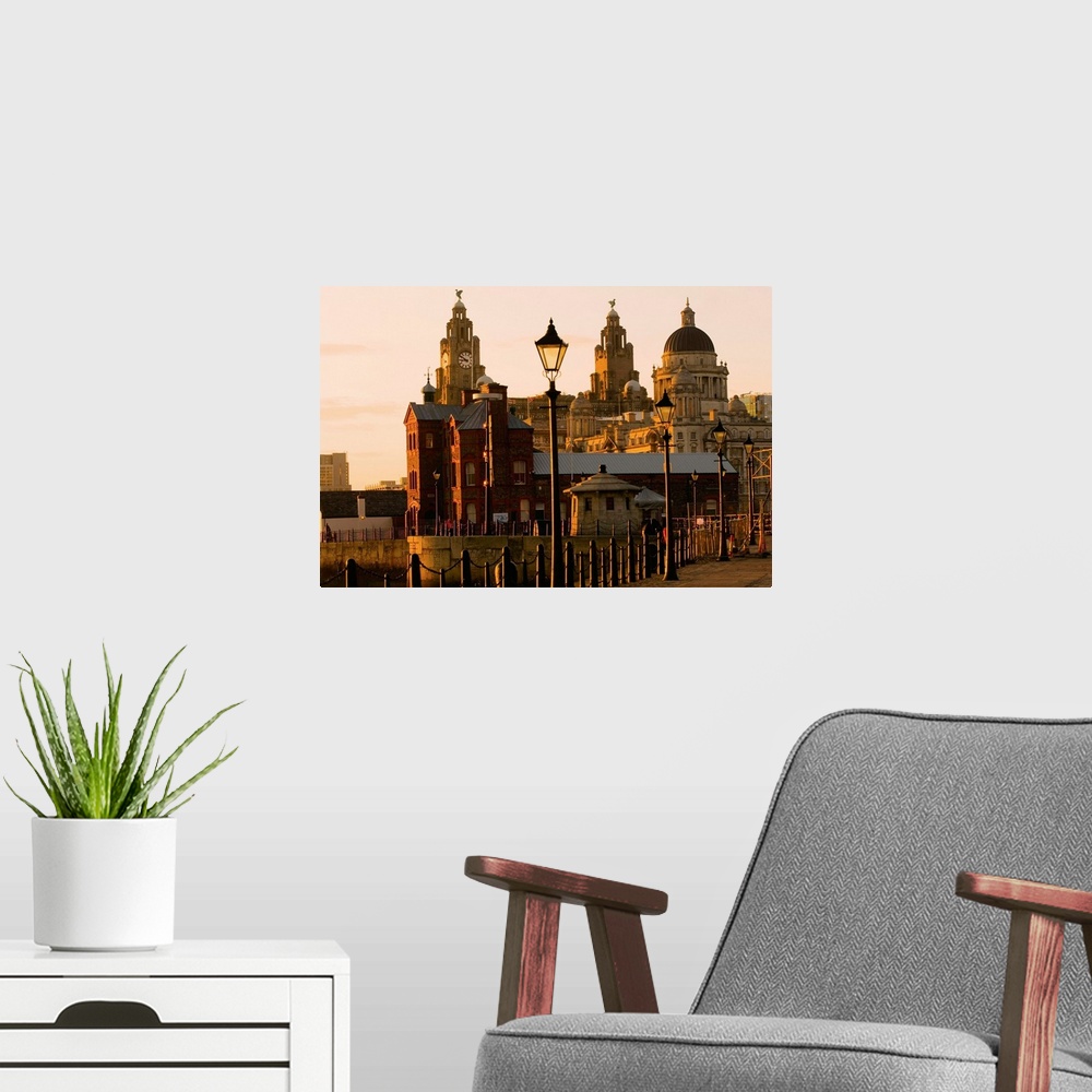 A modern room featuring United Kingdom, UK, England, Liverpool, Albert Dock, the Museum of Liverpool Life and the Three G...