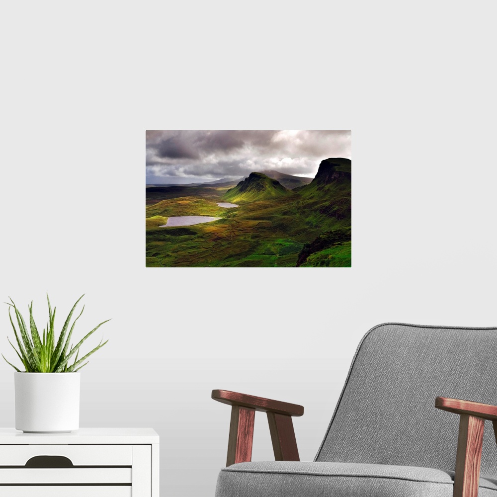 A modern room featuring United Kingdom, UK, Scotland, Highlands, Skye island, Trotternish Peninsula, Quiraing range