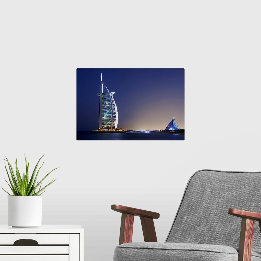 A modern room featuring United Arab Emirates, Dubai, Dubai City, Jumeirah, Burj Al Arab, Jumeirah beach and Burj Al Arab ...