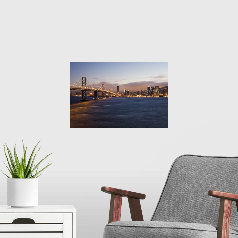 A modern room featuring USA, California, San Francisco, Bay Bridge and city skyline