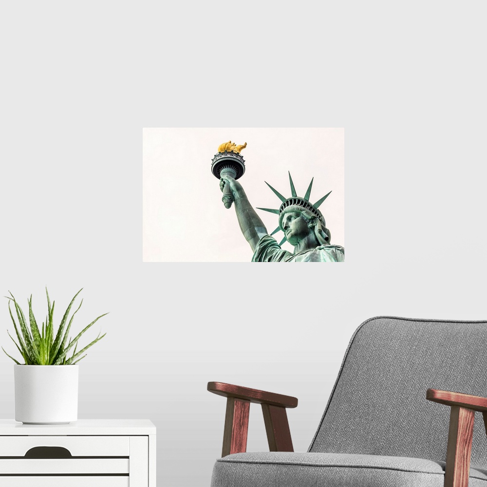 A modern room featuring USA, New York City, Statue of Liberty.
