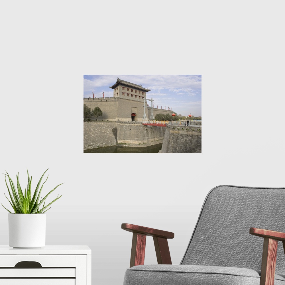 A modern room featuring China. Xian. City walls