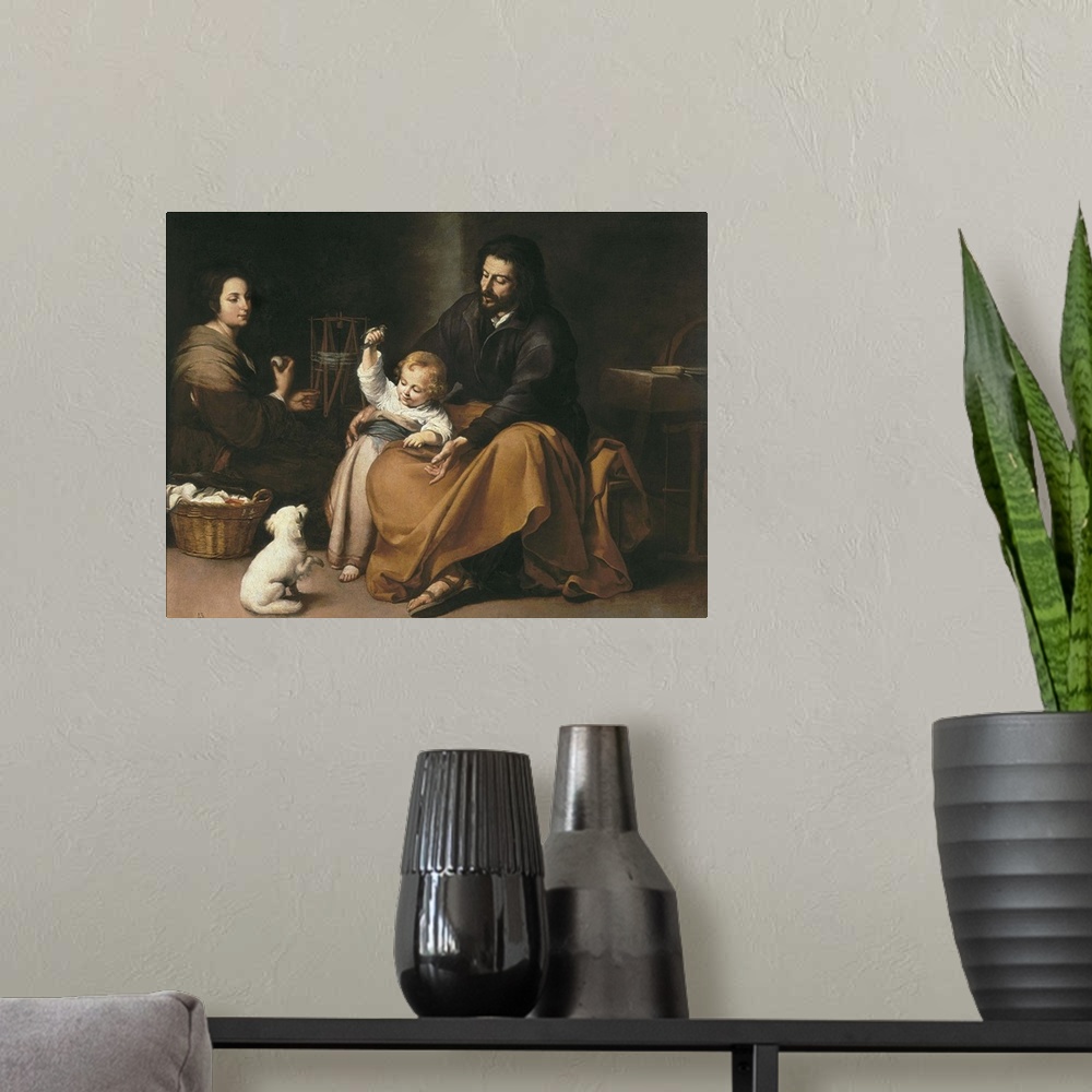 A modern room featuring The Holy Family with the Little Bird