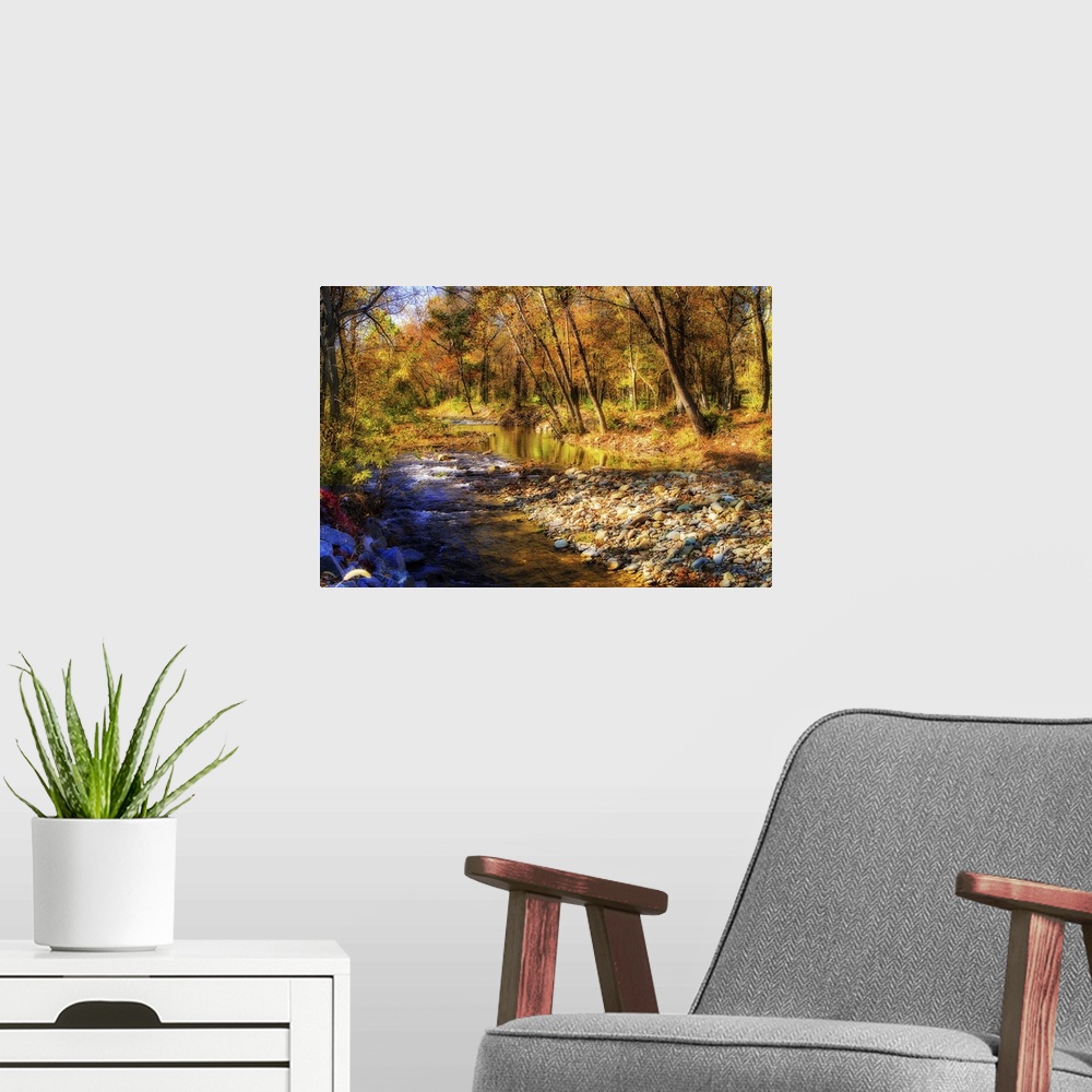 A modern room featuring Autumn Waters I
