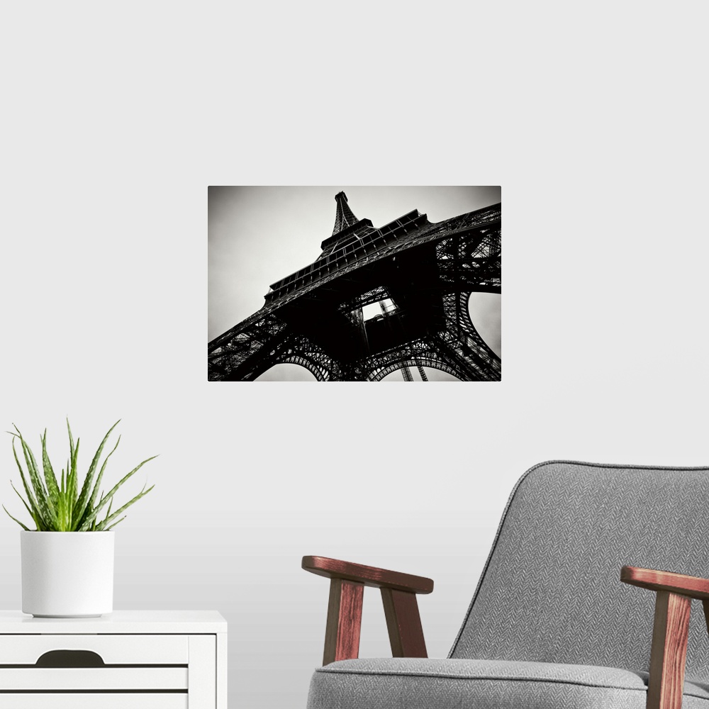 A modern room featuring Beneath the Eiffel Tower I